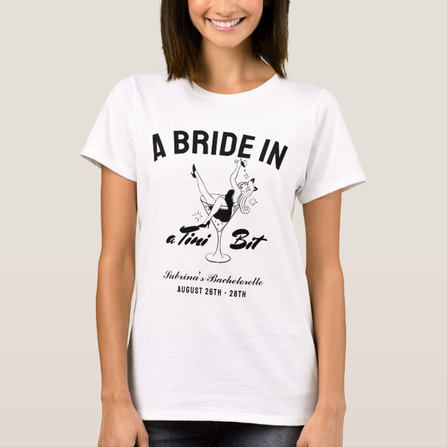 Brud i en liten martini möhippa Espresso T Shirt (Framsida)