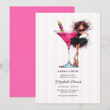 Brud i en liten rosa martini möhippa