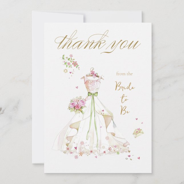 Brud i rodnad i blom Brud att bli Tack Kort (Framsida)