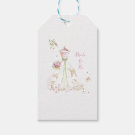 Brud i rodnad i blommande brud att bli presentetikett