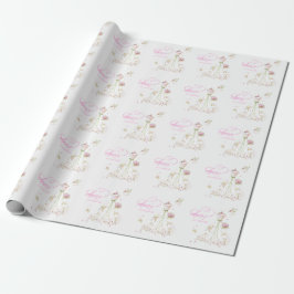 Brud i rodnad i blomning Skål för evigt Presentpapper