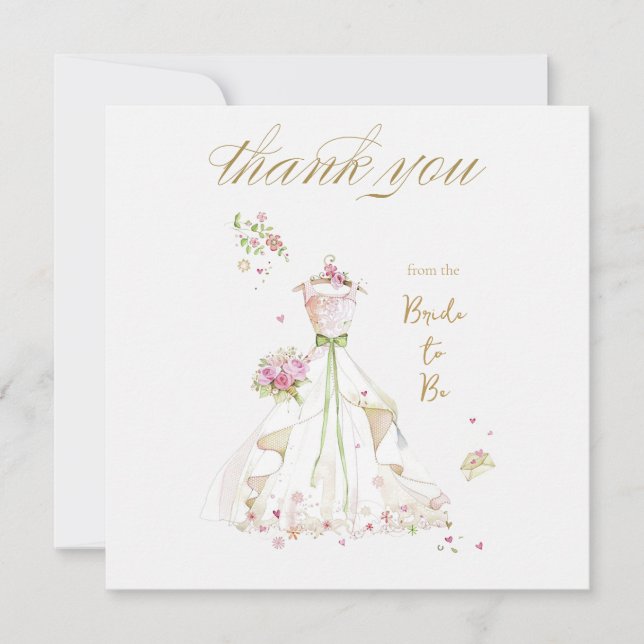 Brud i rodnad i Brud att bli Tack Kort (Framsida)