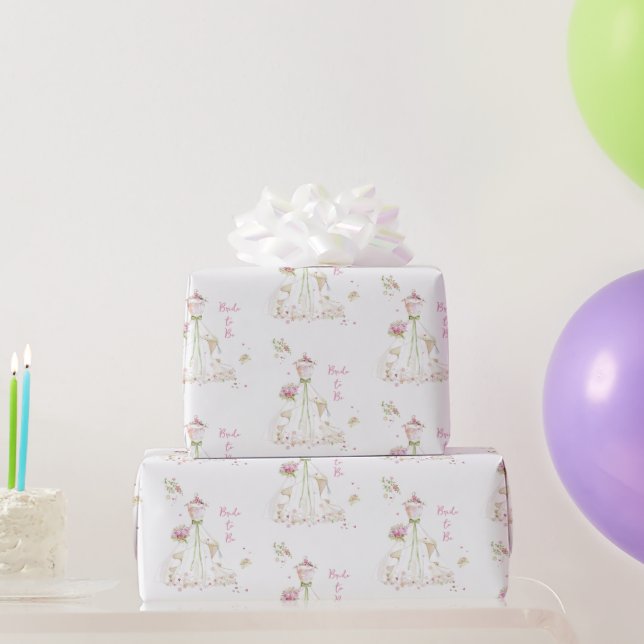 Brud i rodnad i brud-till-blivande blomning presentpapper (Festgåvor)