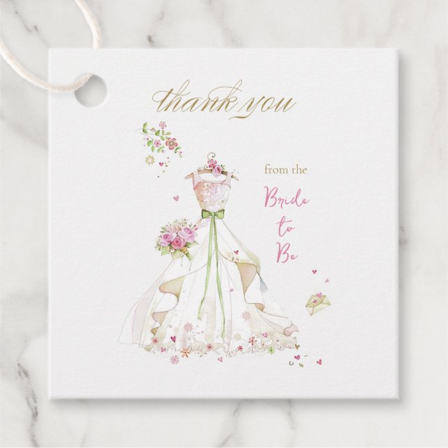 Brud i ros Blivande brud Gåvor Etiketter (Framsida)