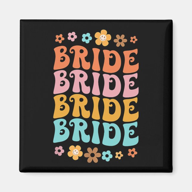 Brud Jag Gör Besättning Retro Groovy Sängkammarpar Magnet (Framsidan)