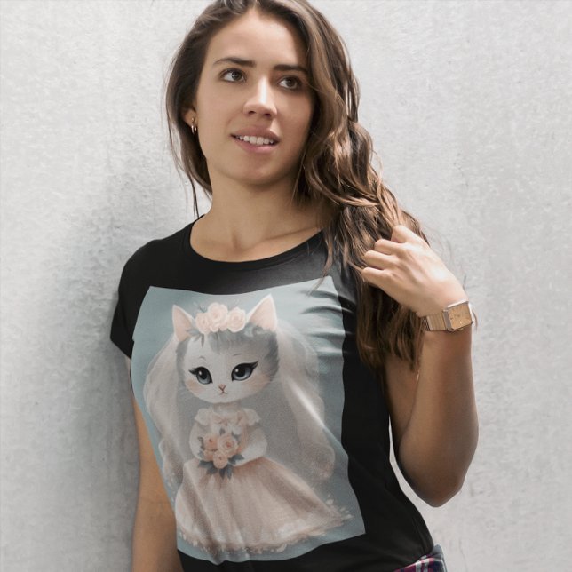 BRUD KATT BRÖLLOP T-SHIRT (Skapare uppladdad)