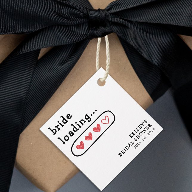 Brud laddar hjärtan brud shower gåvor etiketter (Bride Loading Hearts Bridal Shower Favor Tags
)