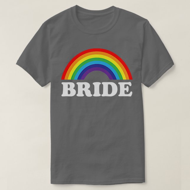 Brud, lesbisk möhippa regnbåge, brud-  t shirt (Design framsida)