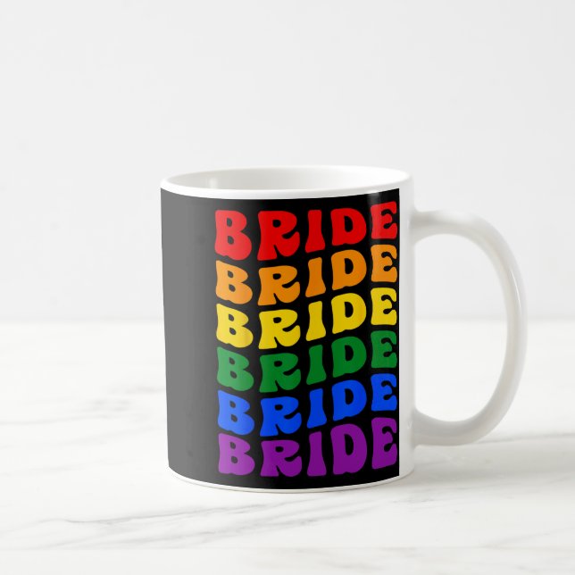 Brud Lgbt Groovy Regnbågsflagga Senterparty  Kaffemugg (Höger)