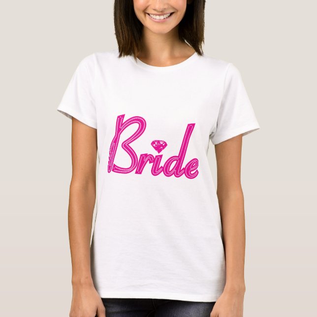 Brud med Bling - rosa Tee (Framsida)
