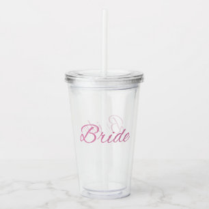 Brud med rosa glitterbröllop take away mugg