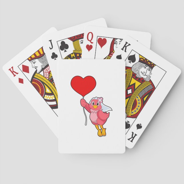 Brud med slöja & hjärtballong casinokort (Baksidan)