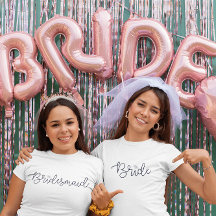 Brud Modern Skrift Diamant Sängkammarparty