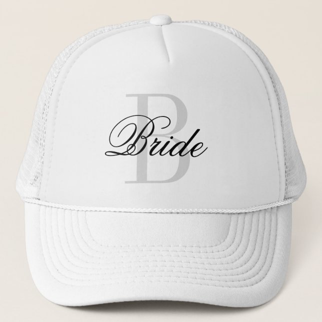 BRUD monogram trucker hatt för brölloppsfest Truckerkeps (Framsida)