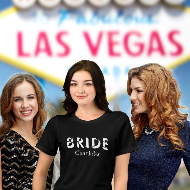 Brud Namn Möhippa Svarta Damer T Shirt (Vegas Bachelorette Party)