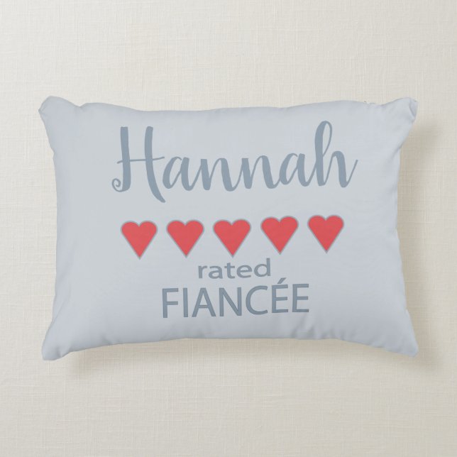 Brud och bröllop 5 hjärtan fästmö prydnadskudde (Framsidan)