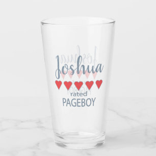 Brud och bröllopskompani 5 hjärta pageboys glaskopp