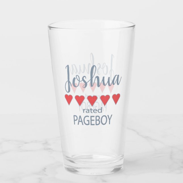 Brud och bröllopskompani 5 hjärta pageboys glaskopp (Framsida)