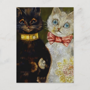 “Brud och brudgum” av Louis Wain Vykort