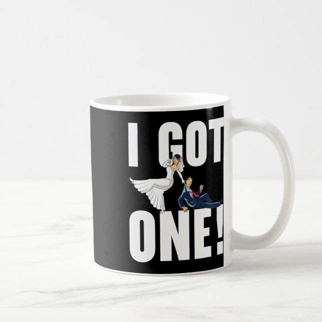 Brud Och Brudgum Bröllopsdag Äktenskap Nyligen Gif Kaffemugg (Höger)