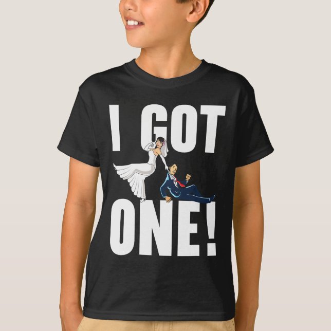 Brud Och Brudgum Bröllopsdag Äktenskap Nyligen Gif T Shirt (Framsida)