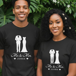Brud och brudgum Bröllopskläder Nygifta par T Shirt