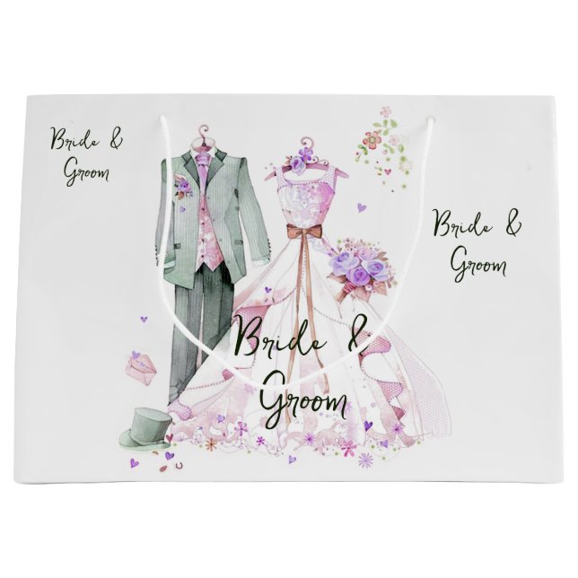 Brud och brudgum bröllopsklädning & kostym (Framsidan)