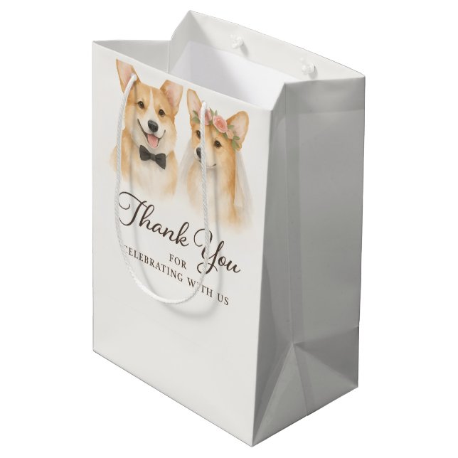 Brud Och Brudgum Corgi Bröllopsgåva Tack (Baksidan Vinklad)