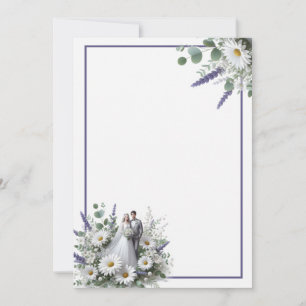 Brud och Brudgum Elegant Tomt Blommigt Bröllop Inbjudningar