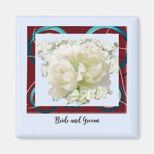 Brud och brudgum floral bröllopsmagnet magnet