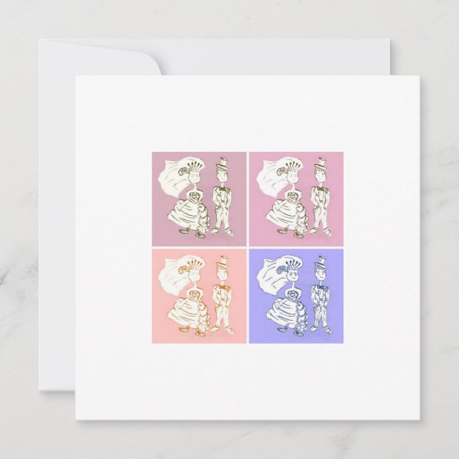 Brud och Brudgum Inbjudningar (Framsida)