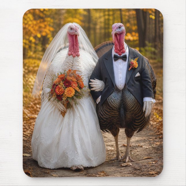 Brud och brudgum Kalkoner  Musmatta (Framsidan)