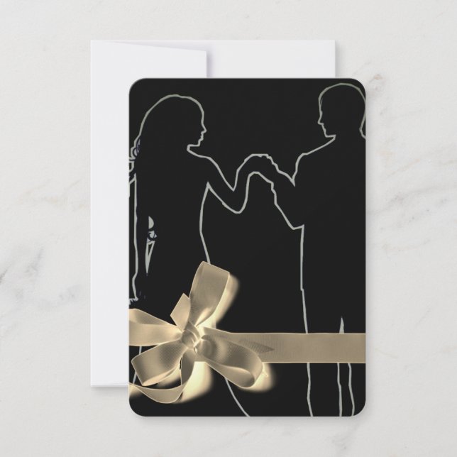 Brud och brudgum siluett svart Mall (Framsida)