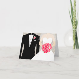 Brud och brudgum tackar eller meddelandekort tack kort