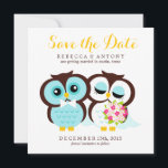 Brud och brudgum Ugglor Bröllop Spara datum Spara Datumet<br><div class="desc">Whimsical och söta spara datum annonser. Besök vår butik för fler färgalternativ och matchande produkter.</div>