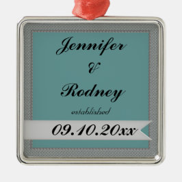 Brud- och brudgumbröllopprydnad julgransprydnad metall