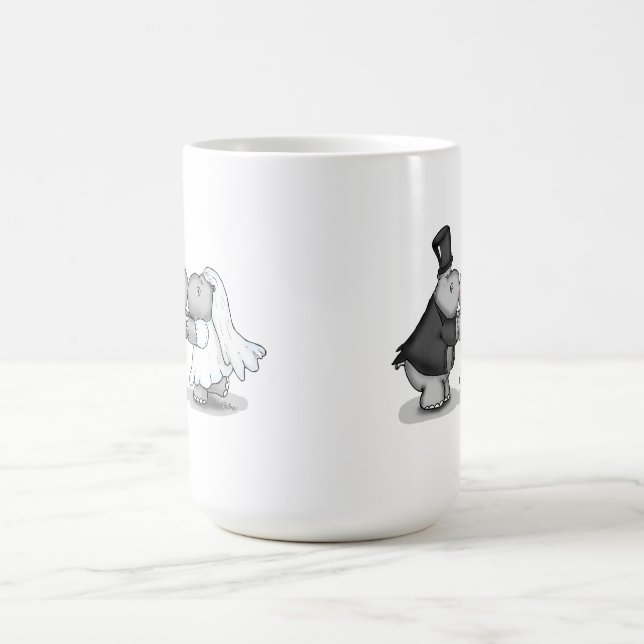 Brud och brudgumflodhästmugg kaffemugg (Center)