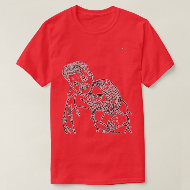 Brud och brudgumms team outfit bröllop t shirt (Design framsida)