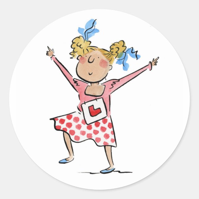 Brud på gång! runt klistermärke (Framsida)