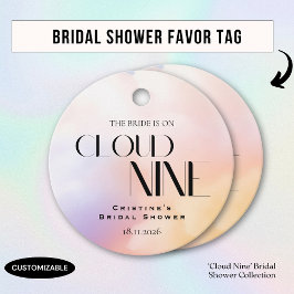 Brud på molnet 9 Färgglast Pastell Bröllopsdusch Gåvor Etiketter