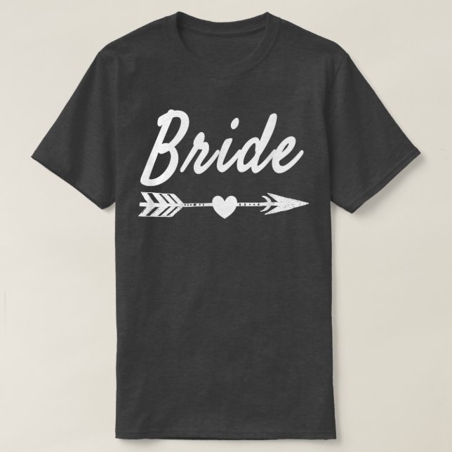 Brud Pil Av Kärlek Bröllop Rollig T-Shirt  (Design framsida)