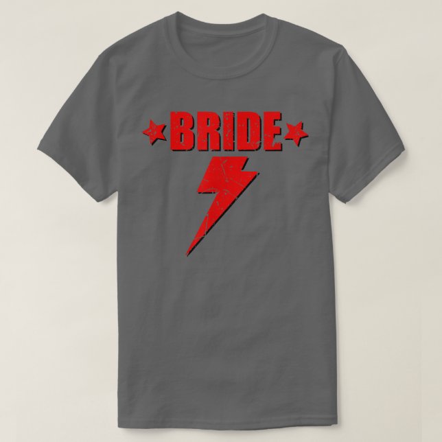 Brud Retro Blixt Söt Brudtärna Möhippa T Shirt (Design framsida)