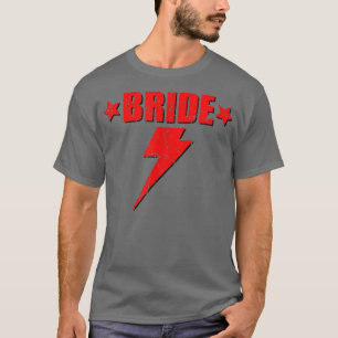 Brud Retro Blixt Söt Brudtärna Möhippa T Shirt
