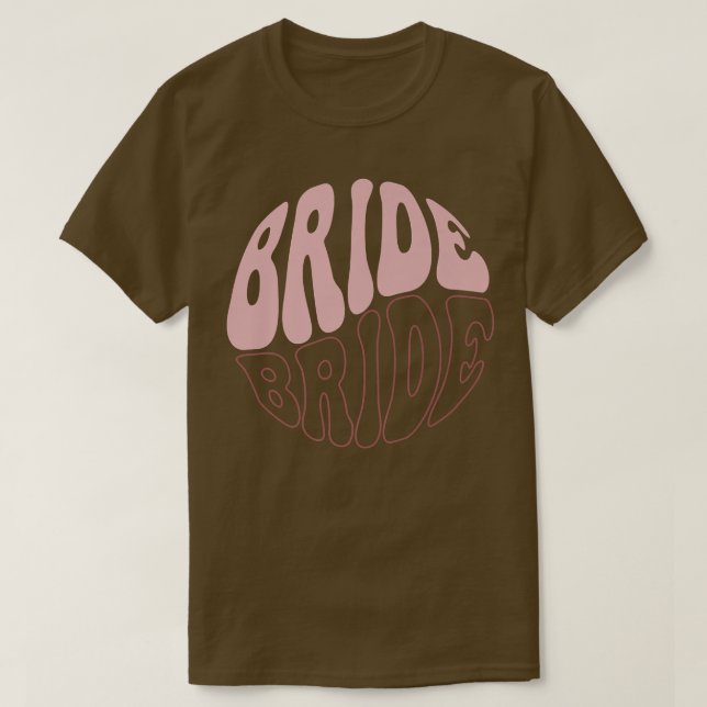 Brud Retro Möhippa Roligt Bröllop Brud  T Shirt (Design framsida)
