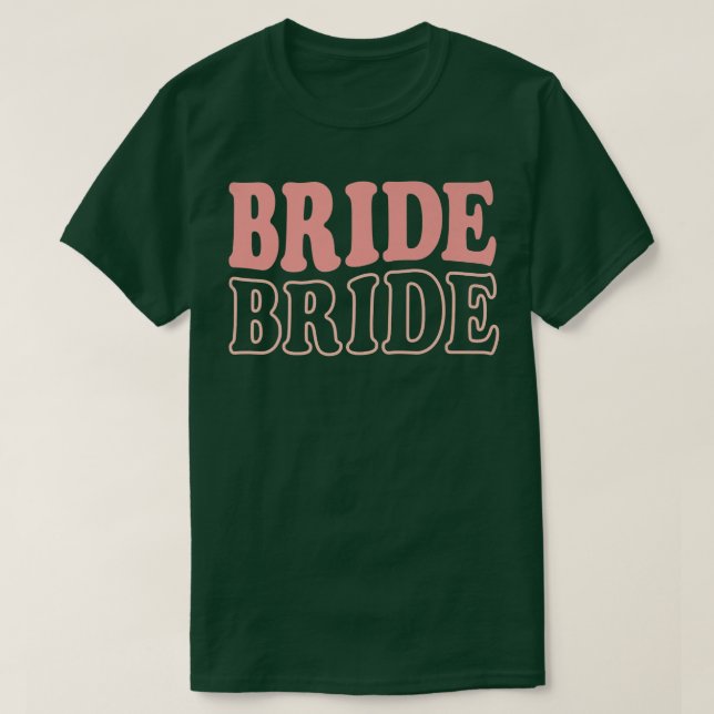 Brud Retro Möhippa Roligt Bröllop Brud T Shirt (Design framsida)