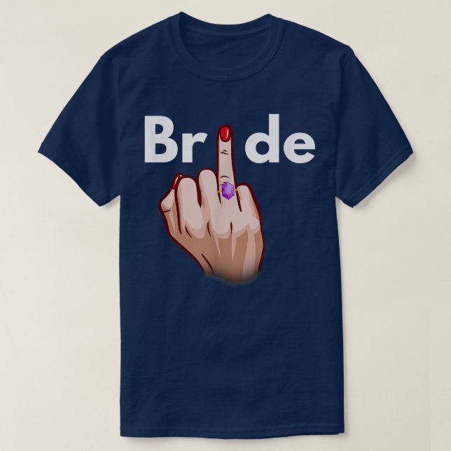Brud Ringfinger Förlovning Bröllop Möhippa T Shirt (Design framsida)
