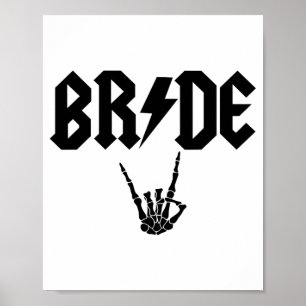 Brud Rock N Roll Skelett Hand Halloween Svatta Poster