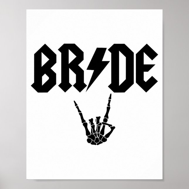 Brud Rock N Roll Skelett Hand Halloween Svatta Poster (Framsidan)