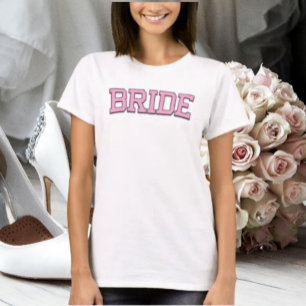 BRUD – Rosa College Font Bröllop & Systerfest T Shirt