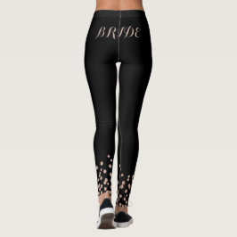 Brud Rosa Guld Glitter Svarta Leggings